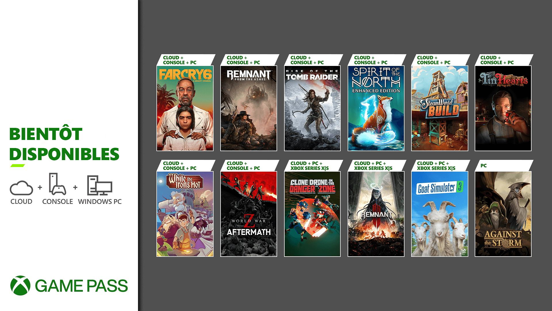 Prochainement dans le Xbox Game Pass : Far Cry 6, Remnant II, Spirit of the North et plus encore