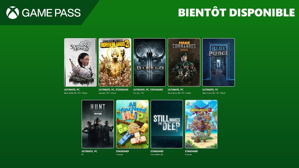 Prochainement dans le Xbox Game Pass Xbox Game Pass